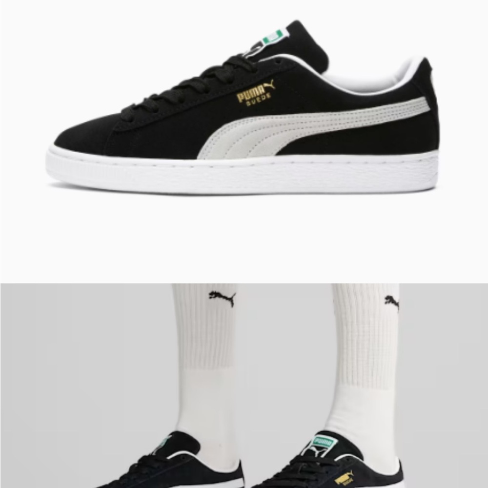 Puma Suede Black and White Sneakers